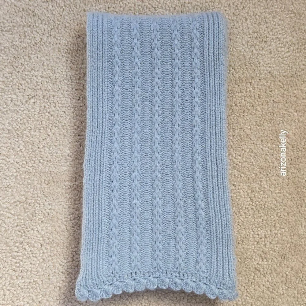 NWOT Cashmere Scarf Extra Long Elliot Mann Blue - Picture 8 of 13